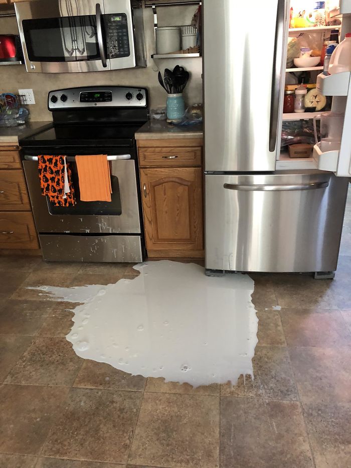 dropped gallon of milk