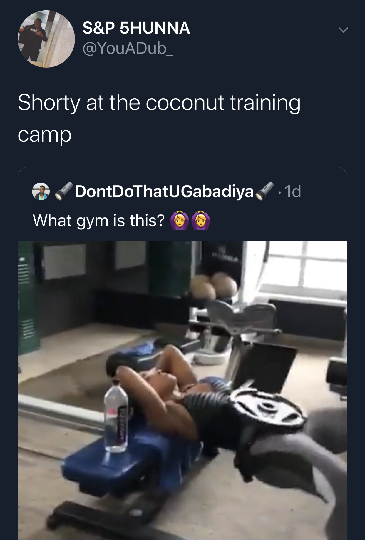 S&P 5HUNNA Shorty at the coconut training camp DontDoThatUGabadiya What gym is this?