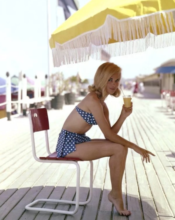 Bikini Girl on French Boardwalk, 1955