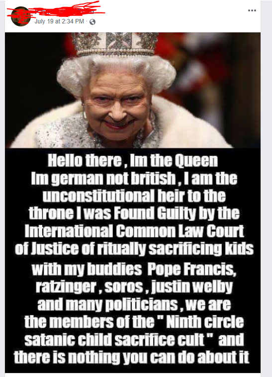ninth circle queen - July 19 at Hello there, Im the Queen Im german not british, I am the unconstitutional heir to the throne I was found Guilty by the International Common Law Court of Justice of ritually sacrificing kids with my buddies Pope Francis, ra