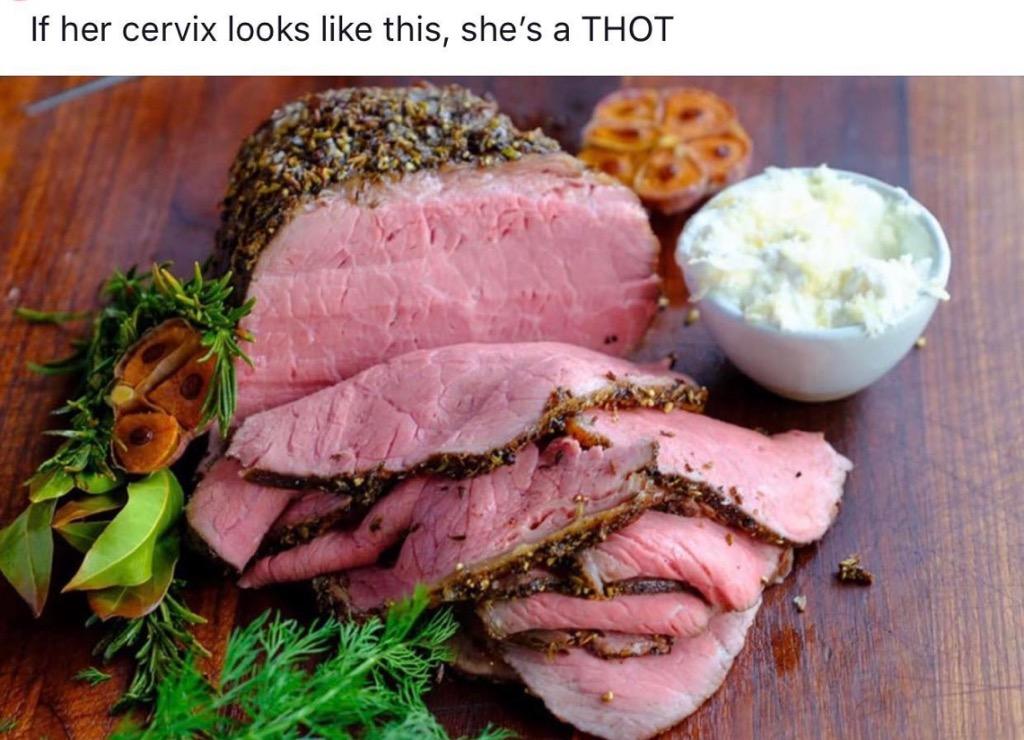 roast beef silverside - If her cervix looks this, she's a Thot