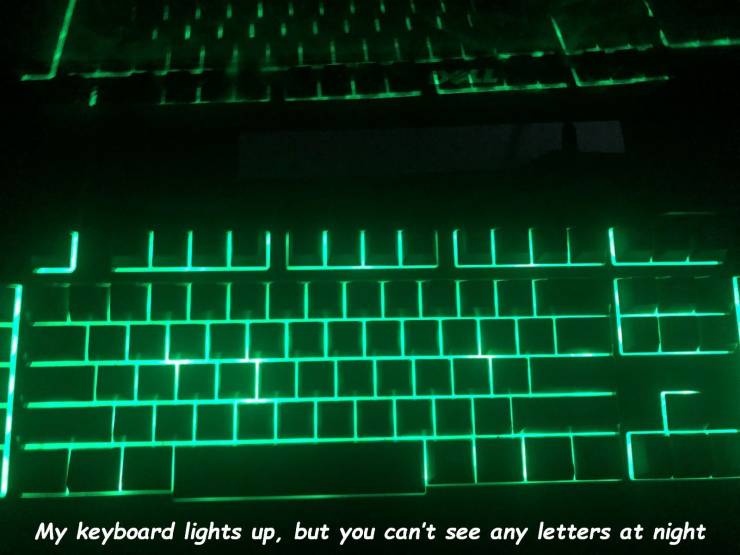 My keyboard lights up, but you can't see any letters at night