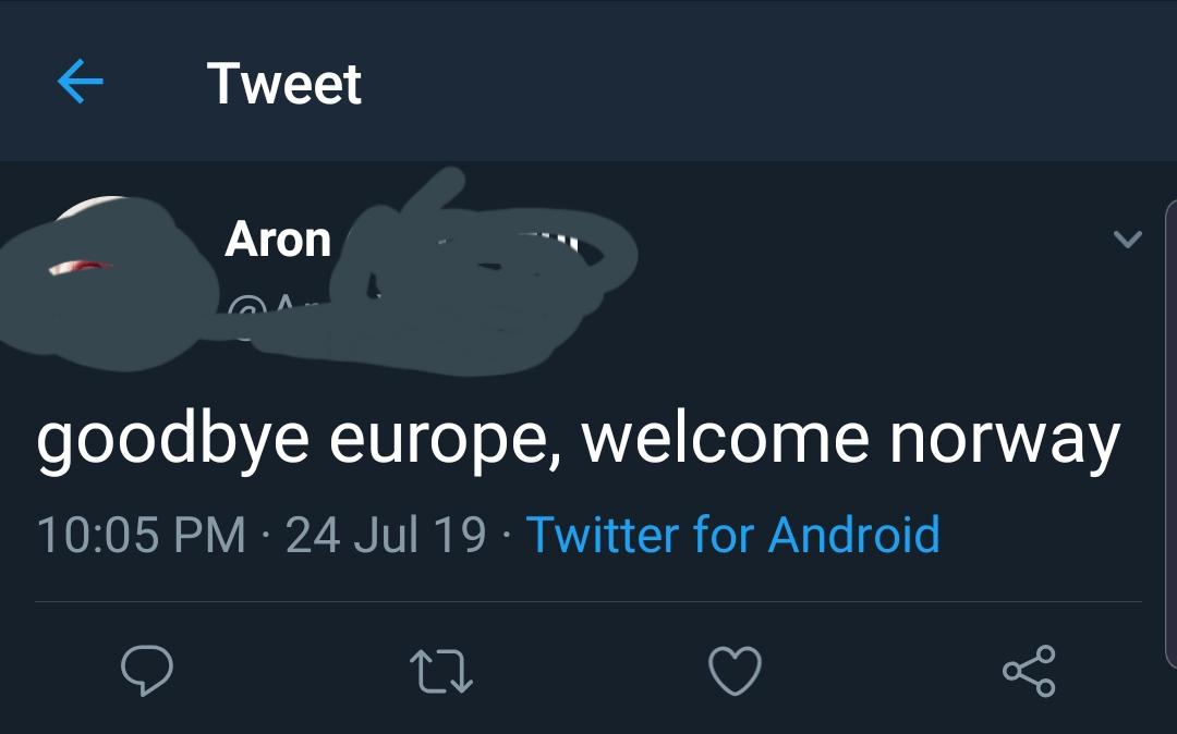 Aron goodbye europe, welcome norway 24 Jul