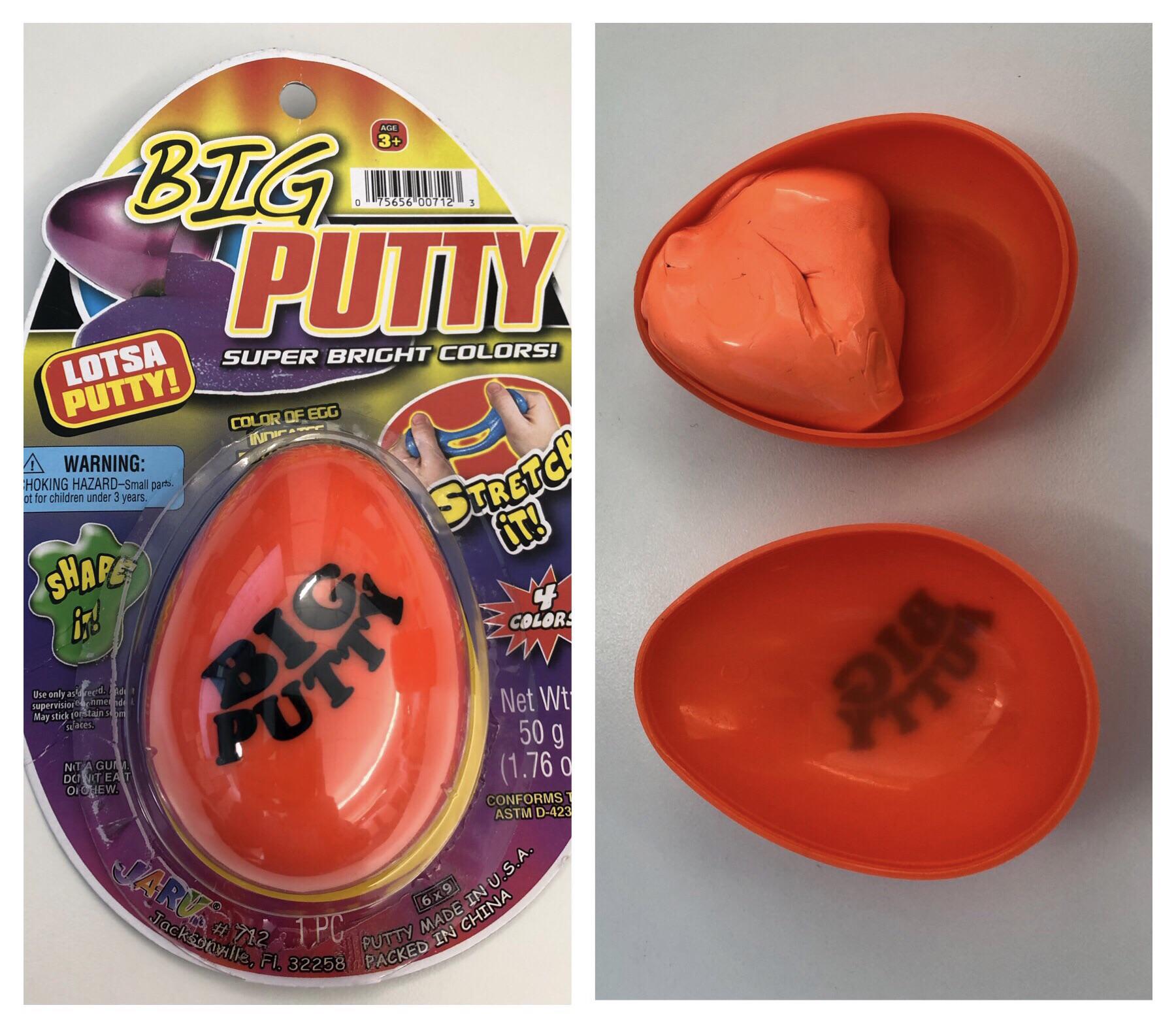 orange - Age 3 Big Bandai. o 175656 00712 Putty Super Bright Colors! Lotsa Putty! Color Of Egg Warning Choking Hazard Small parts. Not for children under 3 years