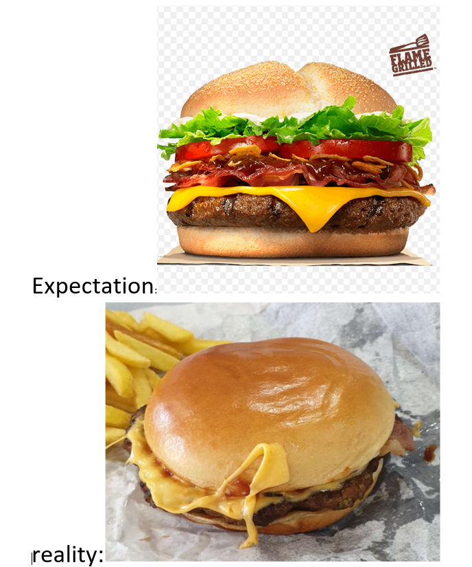 fast food - Expectation reality