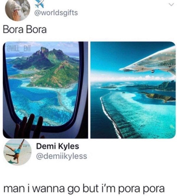 bora bora pora pora meme - Bora Bora man i wanna go but i'm pora pora