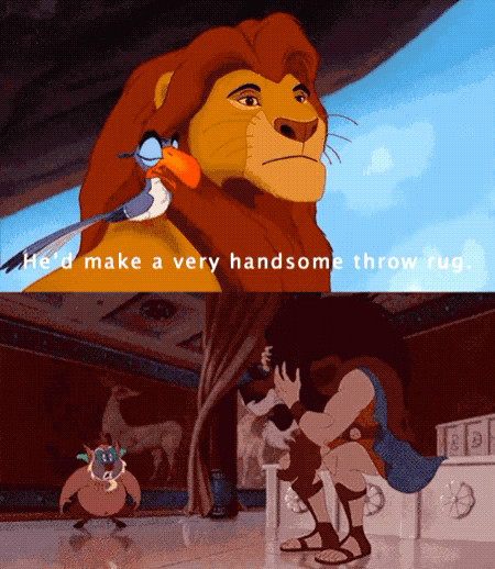 lion king hercules - Hed make a very handsome throw rug.