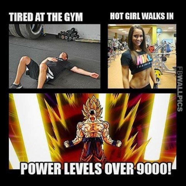 naruto is better than dbz - Tired At The Gym Hot Girl Walks In Fbwallpics Power Levels Over 9000!