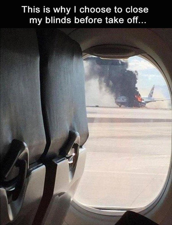 british airways flight 2276 fire - This is why I choose to close my blinds before take off...