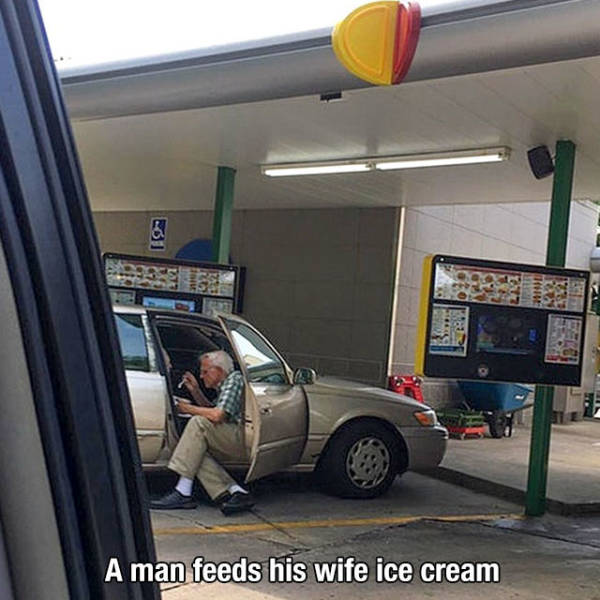 old man feeding wife ice cream - 10 A man feeds his wife ice cream