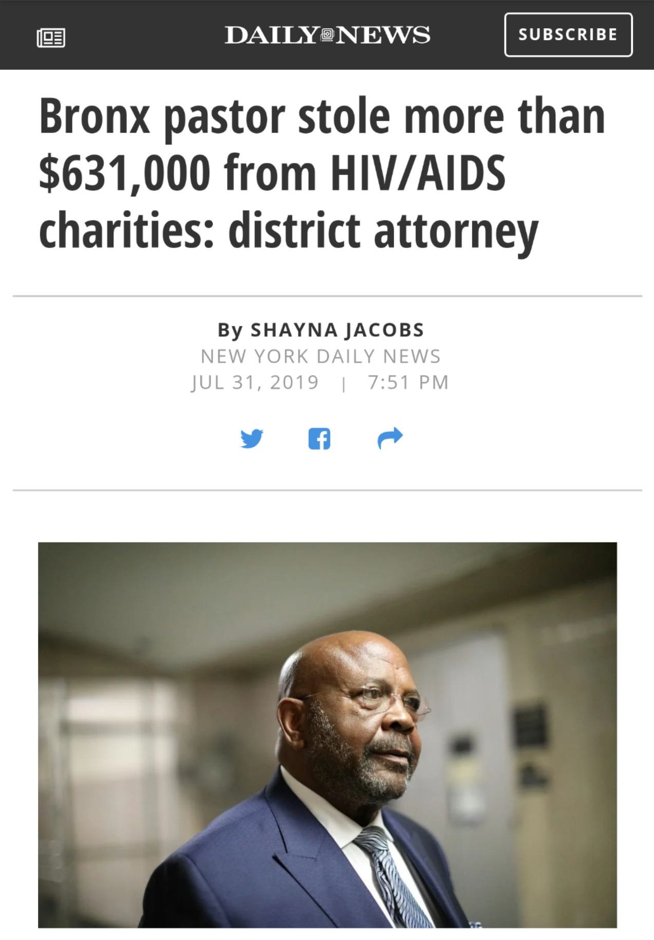 human behavior - Daily News Subscribe Bronx pastor stole more than $631,000 from HivAids charities district attorney By Shayna Jacobs New York Daily News
