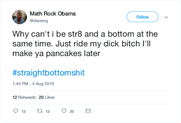 Math Rock Obama v Why can't i be str8 and a bottom at the same time. Just ride my dick bitch I'll make ya pancakes later