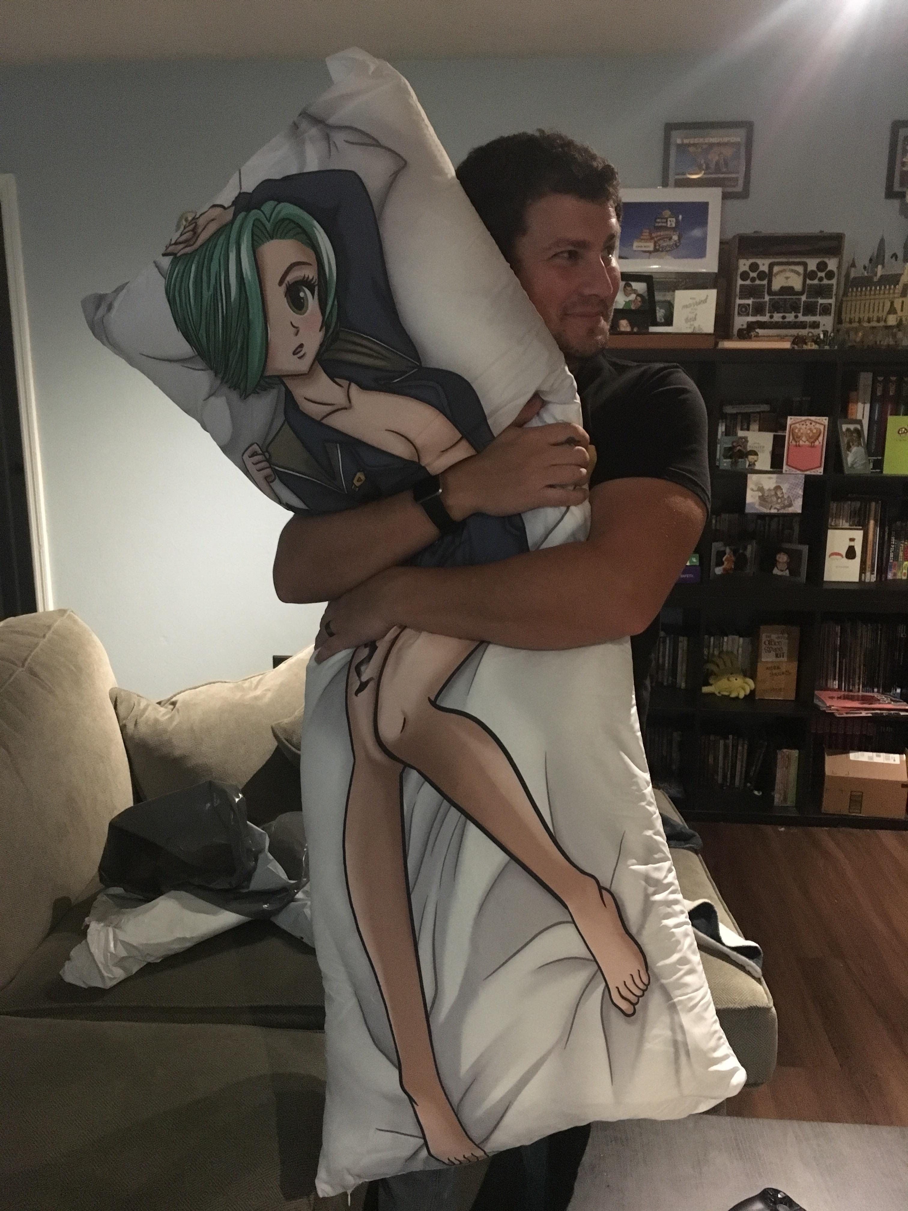 virgin hugs pillow