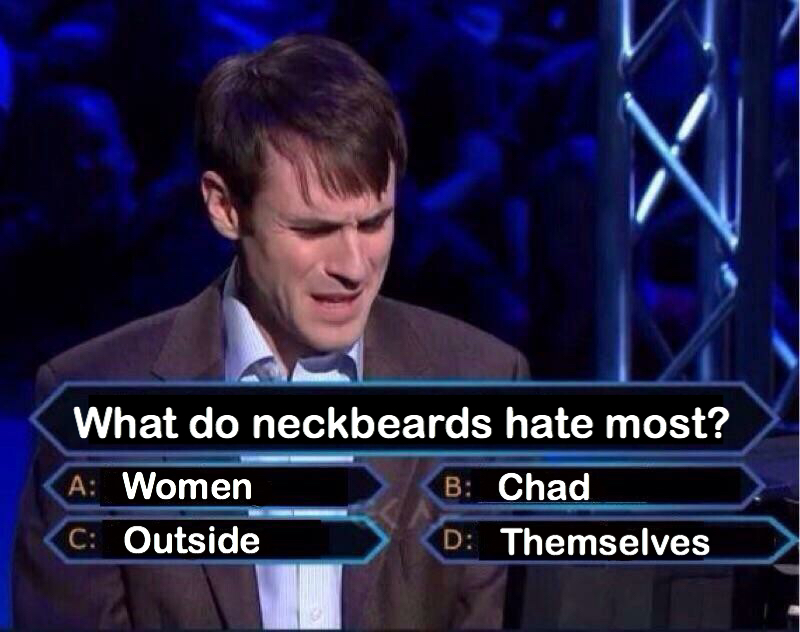 do gamers hate the most - What do neckbeards hate most? A Women B Chad C Outside D Themselves