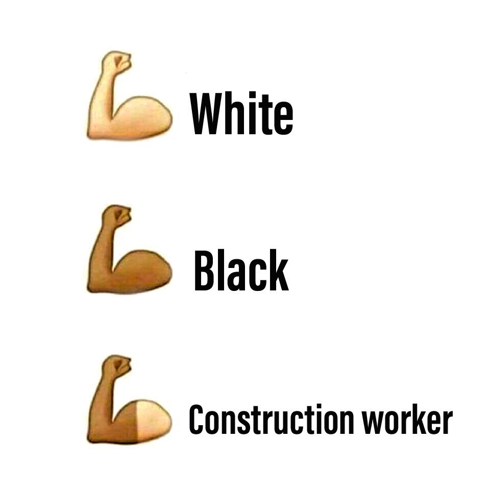 low effort meme - White Black Construction worker