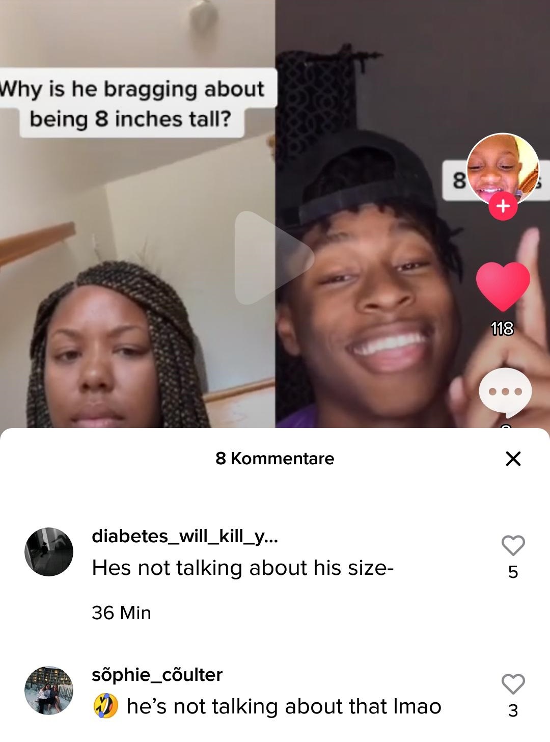 hairstyle - Why is he bragging about being 8 inches tall? 8 Kommentare diabetes_will_kill_y... Hes not talking about his size 36 Min sphie_culter he's not talking about that Imao