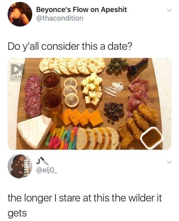 longer i stare the wilder it gets - Beyonce's Flow on Apeshit Do y'all consider this a date? Dank the longer I stare at this the wilder it gets