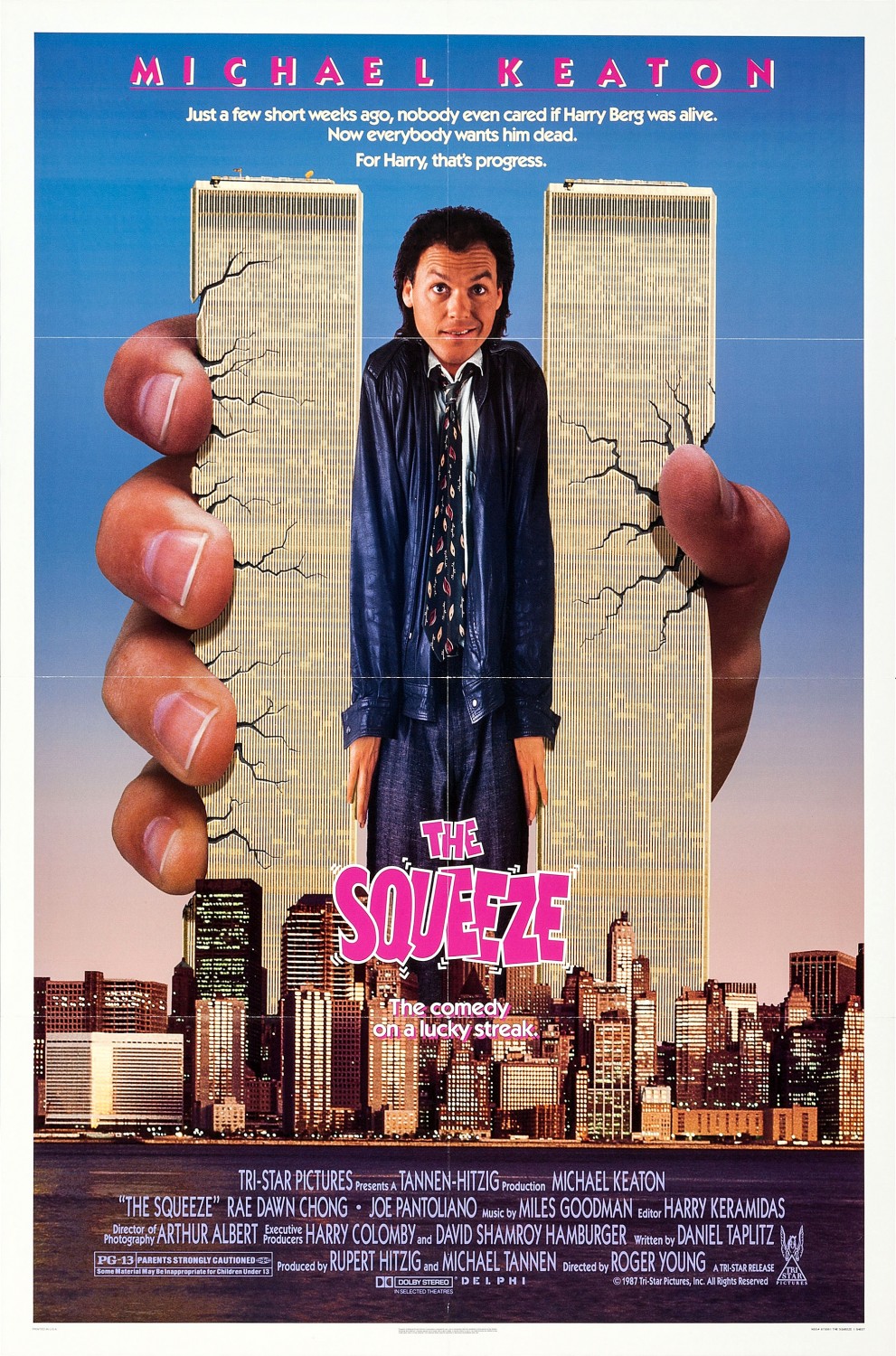 squeeze movie poster - Michael Keato Just a few short weeks 190, nobody even cared Harry Bere was alive. Now everybody wants h ead For Harus progress TreStar Pictures Amen.Ht M Chael Keaton The Squeeze Radian Chong Ce Fanichano Vles Goodman...Harry Kerami