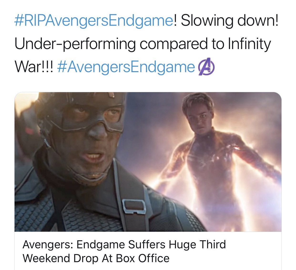 copyright statement - ! Slowing down! Underperforming compared to Infinity War!!! A Avengers Endgame Suffers Huge Third Weekend Drop At Box Office