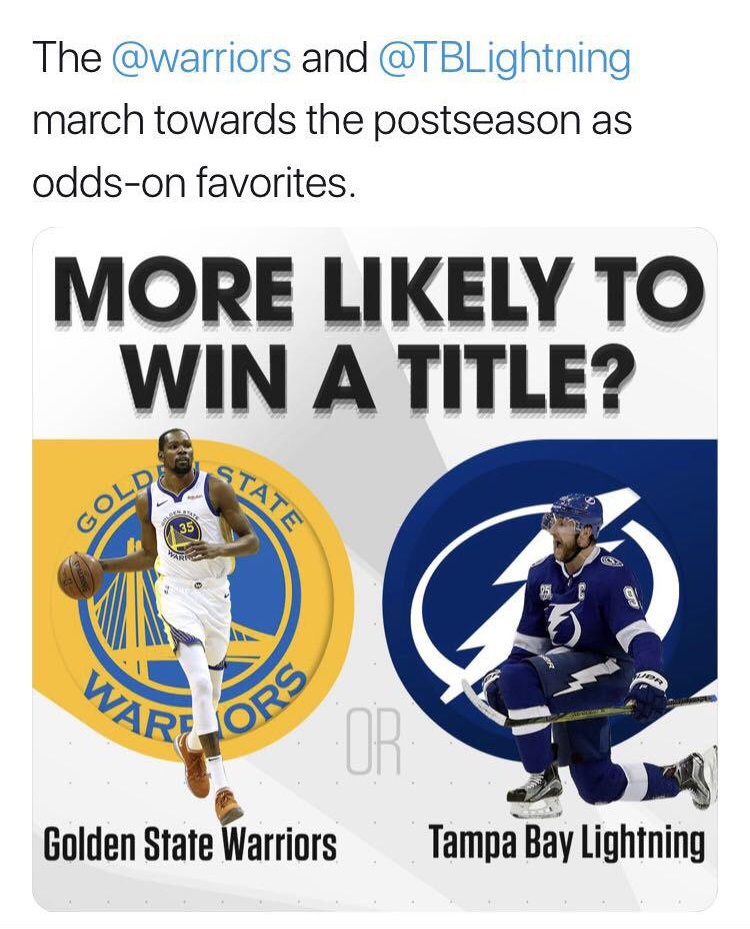 golden state warriors new - The and march towards the postseason as oddson favorites. More ly To Win A Title? Staz Tate 35 Wa Golden State Warriors Tampa Bay Lightning
