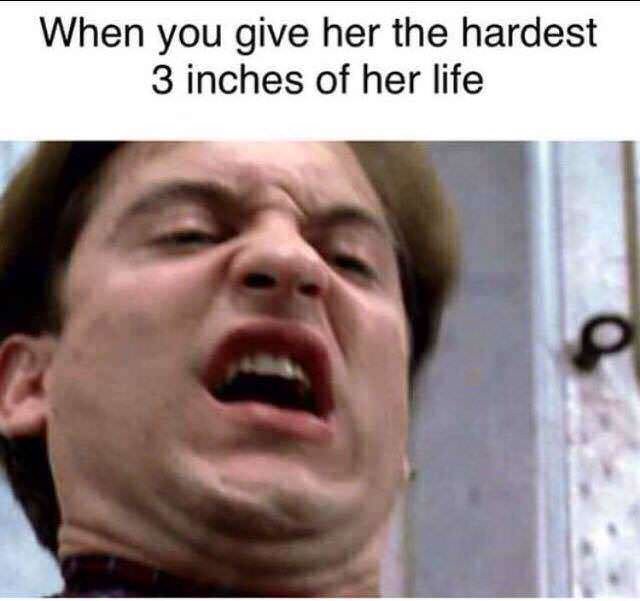 spiderman meme tobey maguire - When you give her the hardest 3 inches of her life