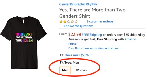 t shirt - Gender By Graphic Rhythm Yes, There are more than two Genders Shirt 9 customer reviews | 3 answered questions There Are More Than Two Genders Price $22.99 Free Shipping on orders over $25 shipped by Amazon or get Fast, Free Shipping with Amazon 