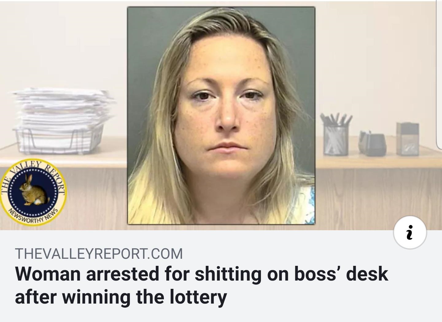 woman arrested for defecating on boss desk after winning the lottery - The Newsw Sworthy Y News Thevalleyreport.Com Woman arrested for shitting on boss' desk after winning the lottery