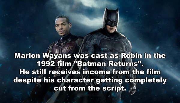 canadian tire centre - Marlon Wayans was cast as Robin in the 1992 film "Batman Returns". He still receives income from the film despite his character getting completely cut from the script.