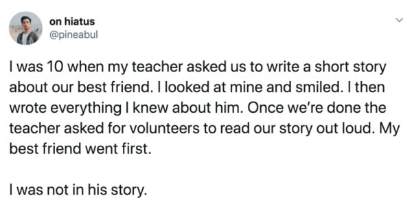 martin longman tweets - on hiatus I was 10 when my teacher asked us to write a short story about our best friend. I looked at mine and smiled. I then wrote everything I knew about him. Once we're done the teacher asked for volunteers to read our story out