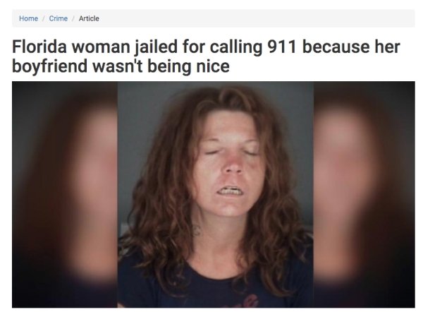 photo caption - Home Crime Article Florida woman jailed for calling 911 because her boyfriend wasn't being nice