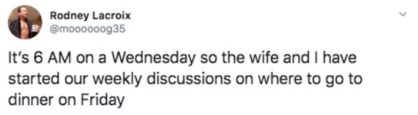 james charles virgin - Rodney Lacroix It's 6 Am on a Wednesday so the wife and I have started our weekly discussions on where to go to dinner on Friday