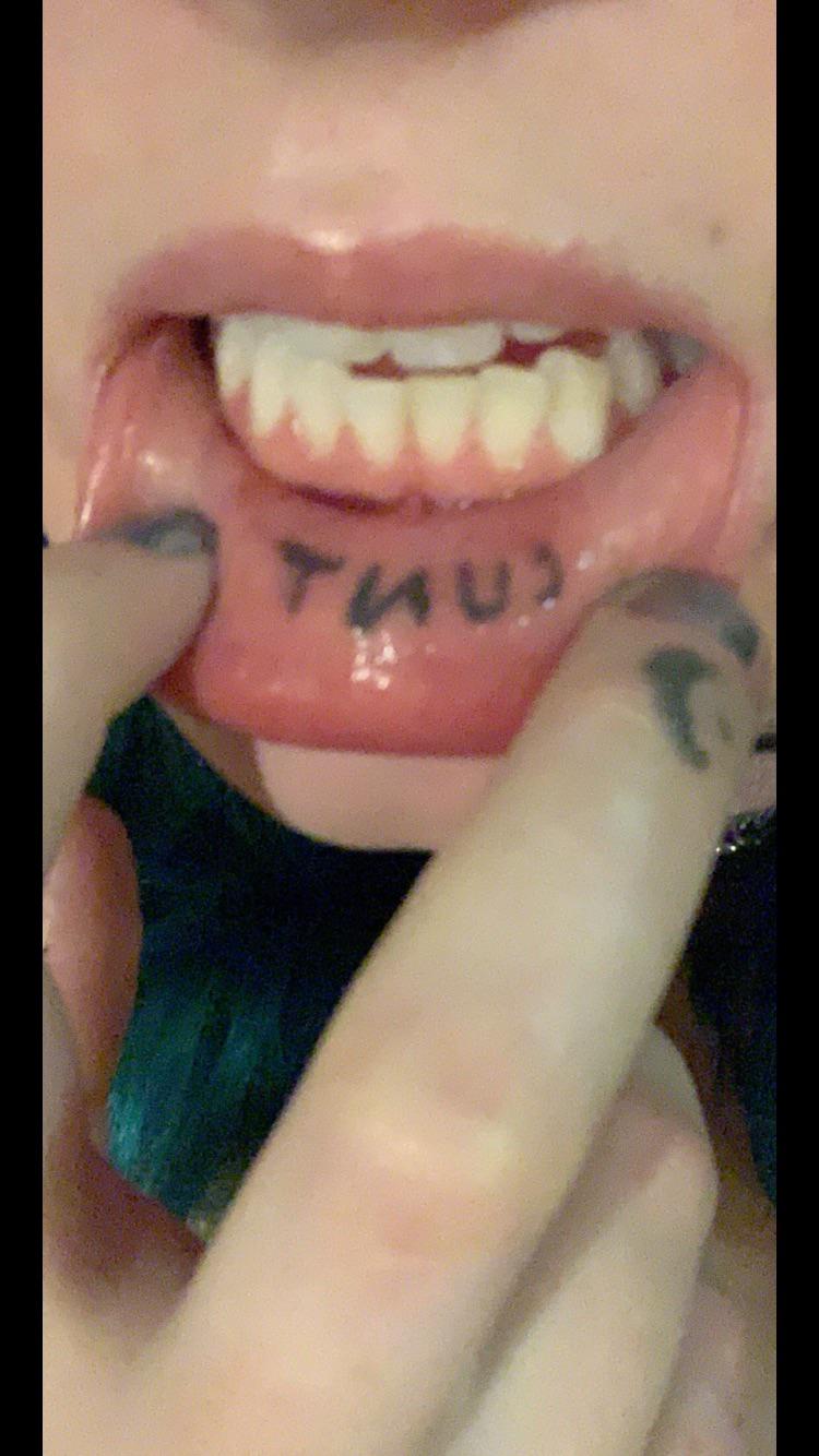 tooth - lip tattoo c-word