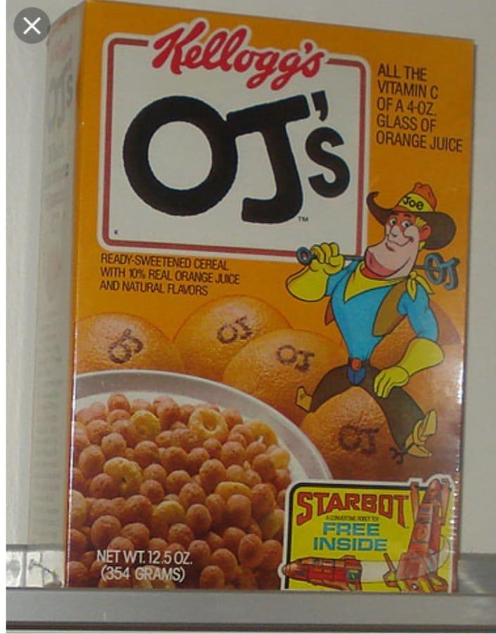 kellogg's oj's cereal - r Kellogg's All The Vitamin C Ofa 4 Oz. Glass Of Orange Juice Os Joe Ready Sweetened Cereal With 0% Real Orange Juice And Natural Flavors Starbot Free Insibe Net Wt. 12,5 Oz. 354 Grams