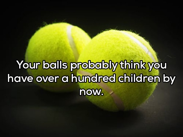 tennis ball - Your balls probably think you have over a hundred children by now.