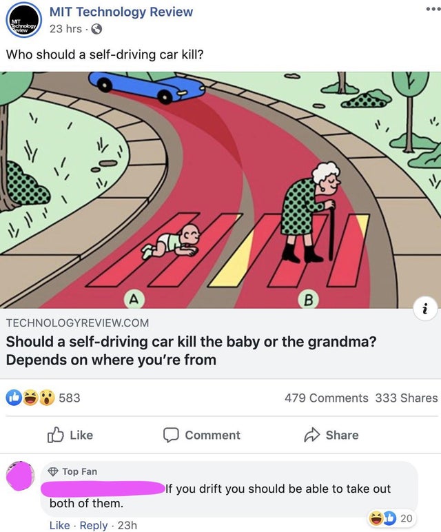 eurobeat intensifies meme - motory Mit Technology Review 23 hrs. Who should a selfdriving car kill? Technologyreview.Com Should a selfdriving car kill the baby or the grandma? Depends on where you're from D 583 479 333 Comment Top Fan our of them. " If yo