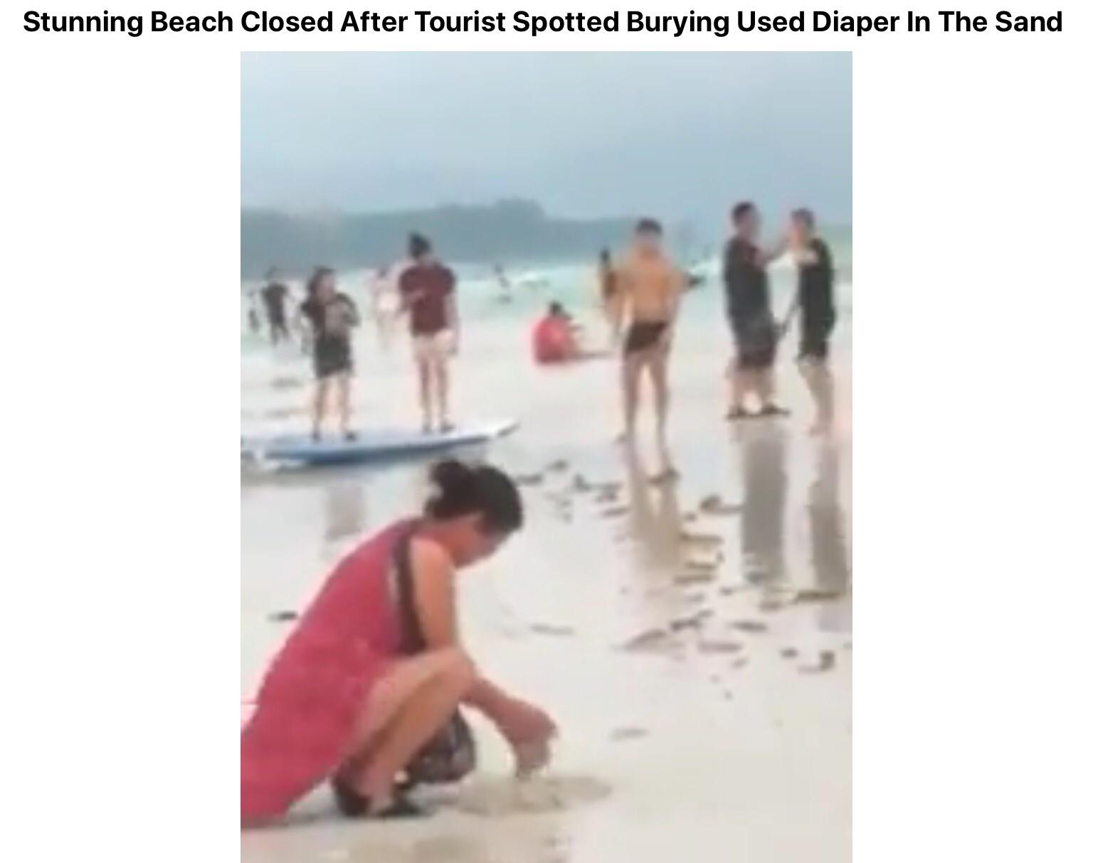 vacation - Stunning Beach Closed After Tourist Spotted Burying Used Diaper In The Sand
