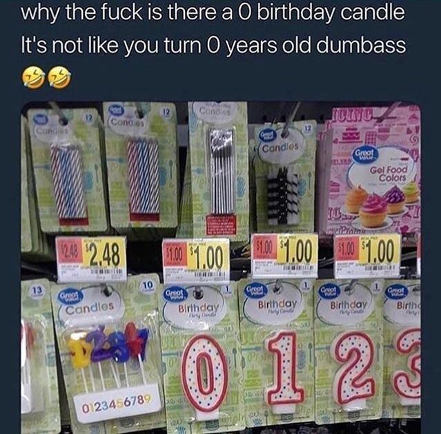 there a 0 birthday candle - why the fuck is there a O birthday candle It's not you turn 0 years old dumbass Lice Candios Groot Gol Food 28 92.48 41.00 51.00 World 13 10 J. Gro Gesel Vl Gel Birthday Birthday Gel y Birthday Candles Birth 0123456789
