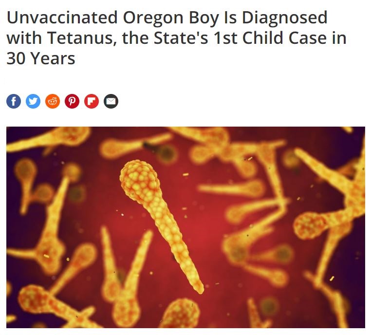 bacteria clostridium tetani - Unvaccinated Oregon Boy Is Diagnosed with Tetanus, the State's 1st Child Case in 30 Years Ooooo