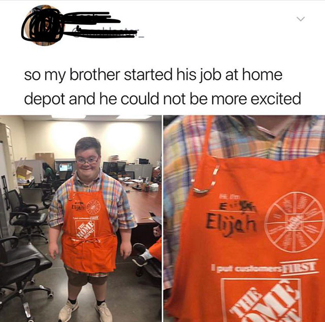 home depot - so my brother started his job at home depot and he could not be more excited Elina Irst