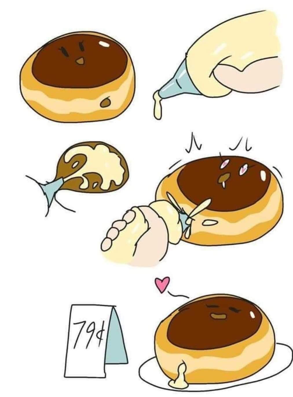 cream filled donut meme