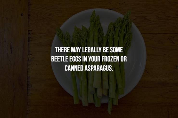 produce - There May Legally Be Some Beetle Eggs In Your Frozen Or Canned Asparagus.