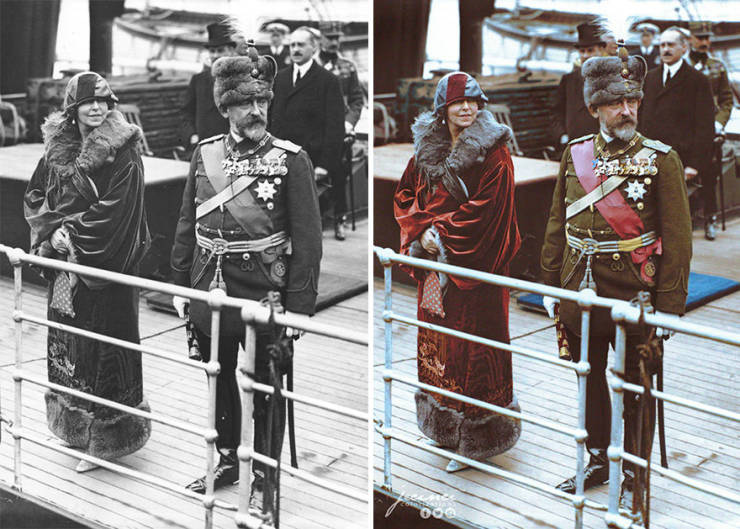 King Ferdinand And Queen Marie Of Romania Arriving At Dover, UK, For A State Visit, 12 May 1924