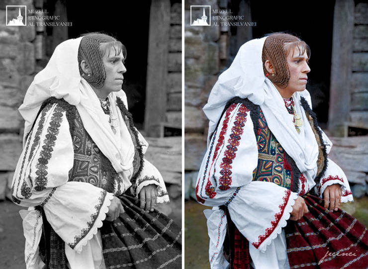 Romanian Woman In Traditional Costume From The Early 20th Century