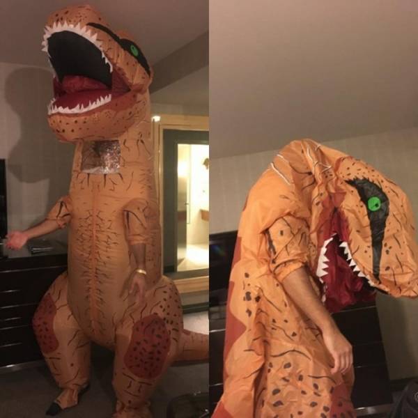 deflated t-rex costume