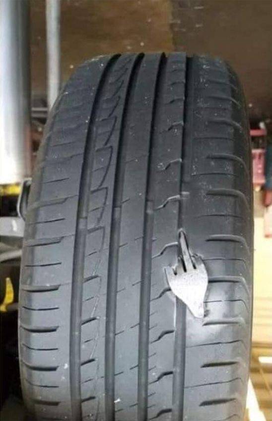 fork in tire