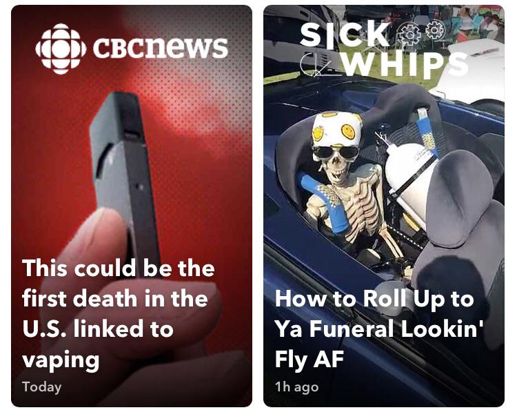 gadget - OcBcnews sick 30 C. Whip This could be the first death in the U.S. linked to vaping Today How to Roll Up to Ya Funeral Lookin' Fly Af 1h ago