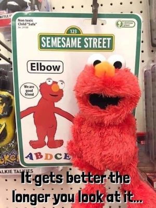 elbow obvious plant - Attle Non toxic Child Safe Semesame Street Elbow good friend Abdce "Te gets better the longer you look at it...