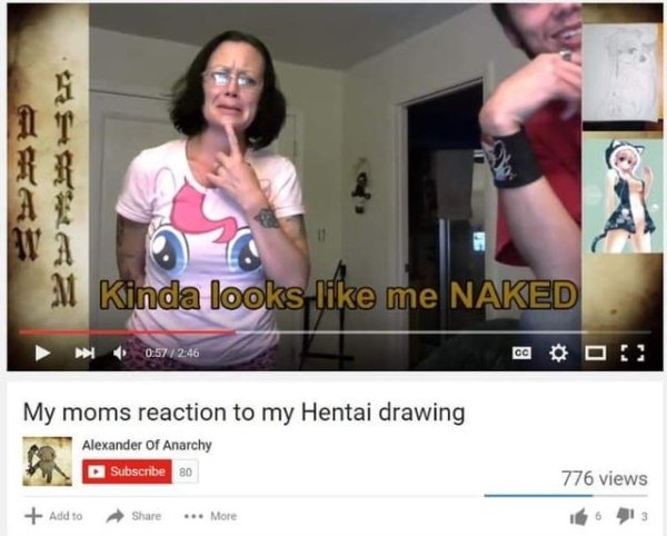 ewwww - M Kinda looks me Naked My moms reaction to my Hentai drawing Alexander Of Anarchy Subscribe 20 776 views Add to ... More