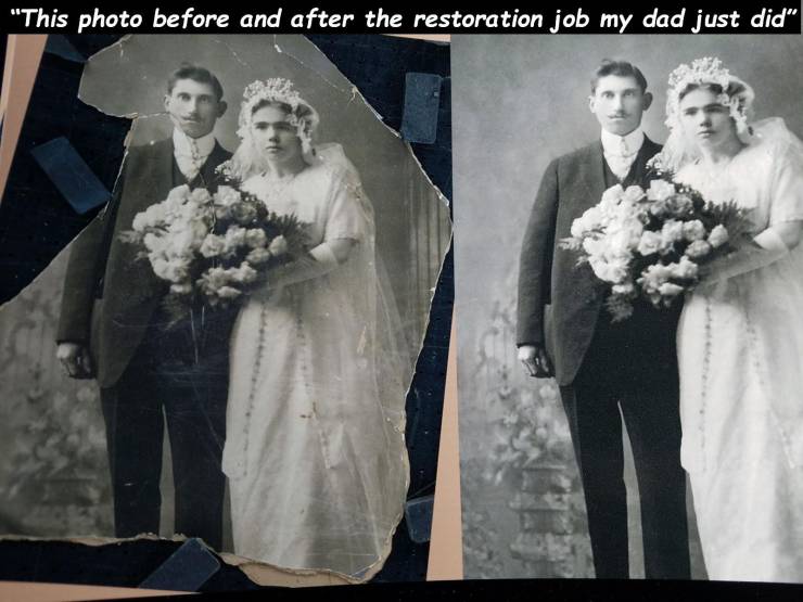 photograph - "This photo before and after the restoration job my dad just did"