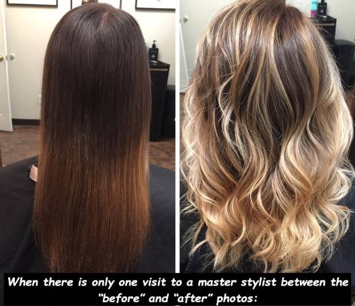 blond - When there is only one visit to a master stylist between the "before" and "after" photos